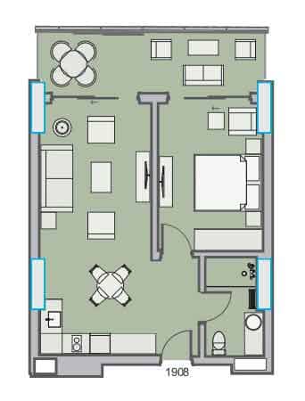 {{roomApartmentOrStudio}}, 65.08 მ², 19 სართული, Dreamland Oasis ბათუმში