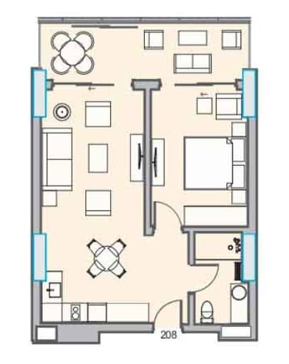 {{roomApartmentOrStudio}}, 65.08 მ², 2 სართული, Dreamland Oasis ბათუმში