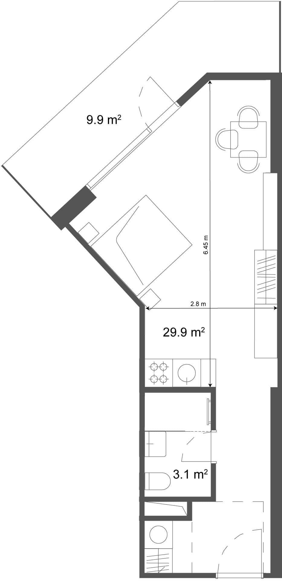 Студия, 39.8 м², этаж 36