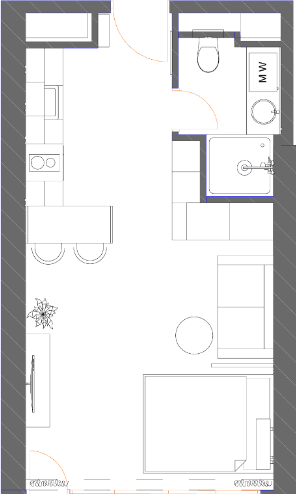 Studio, 34.9 m², of 28