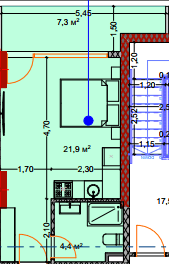 Студия, 34.7 м², этаж 4