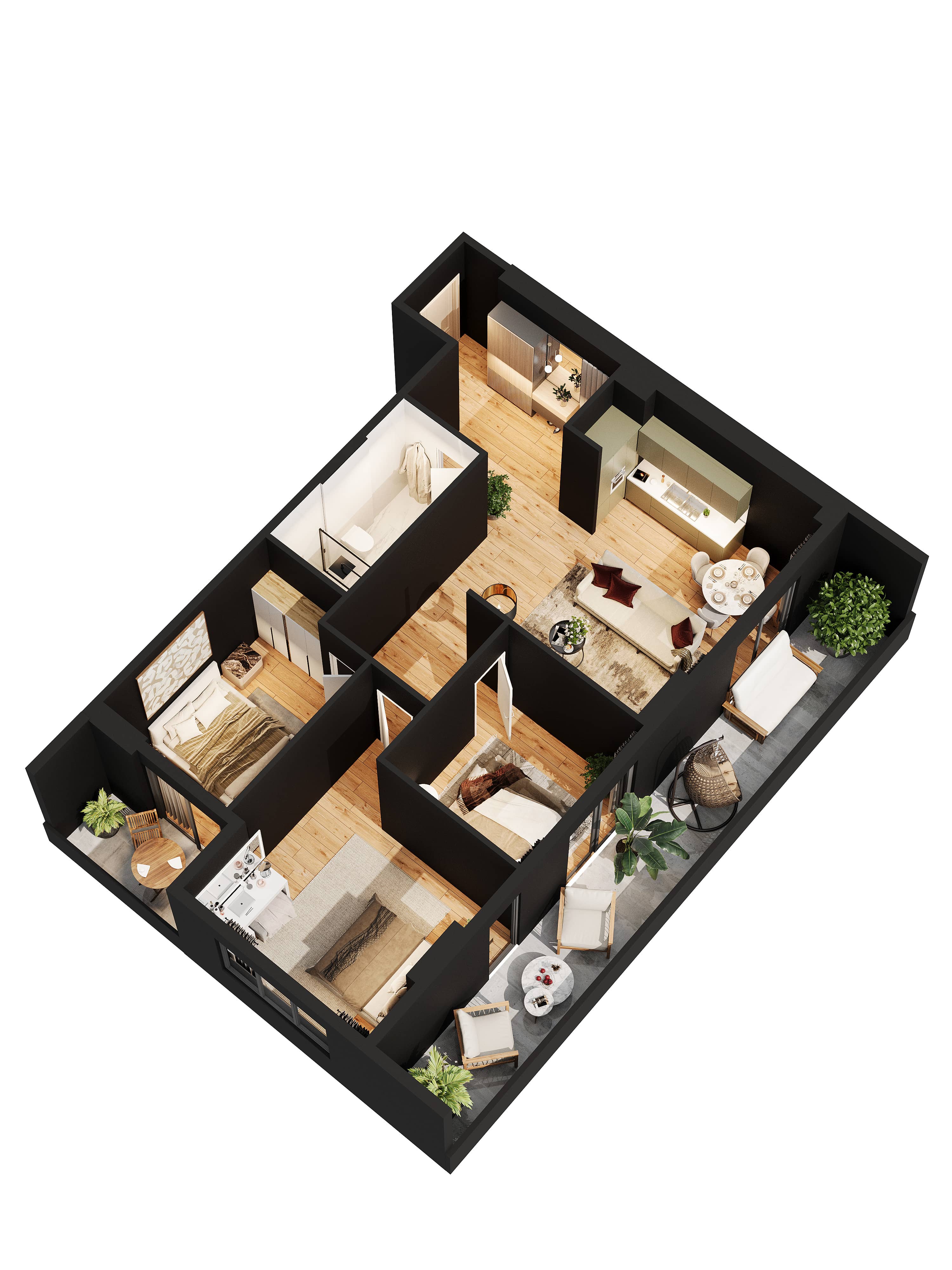 四居室, 112.9 m²