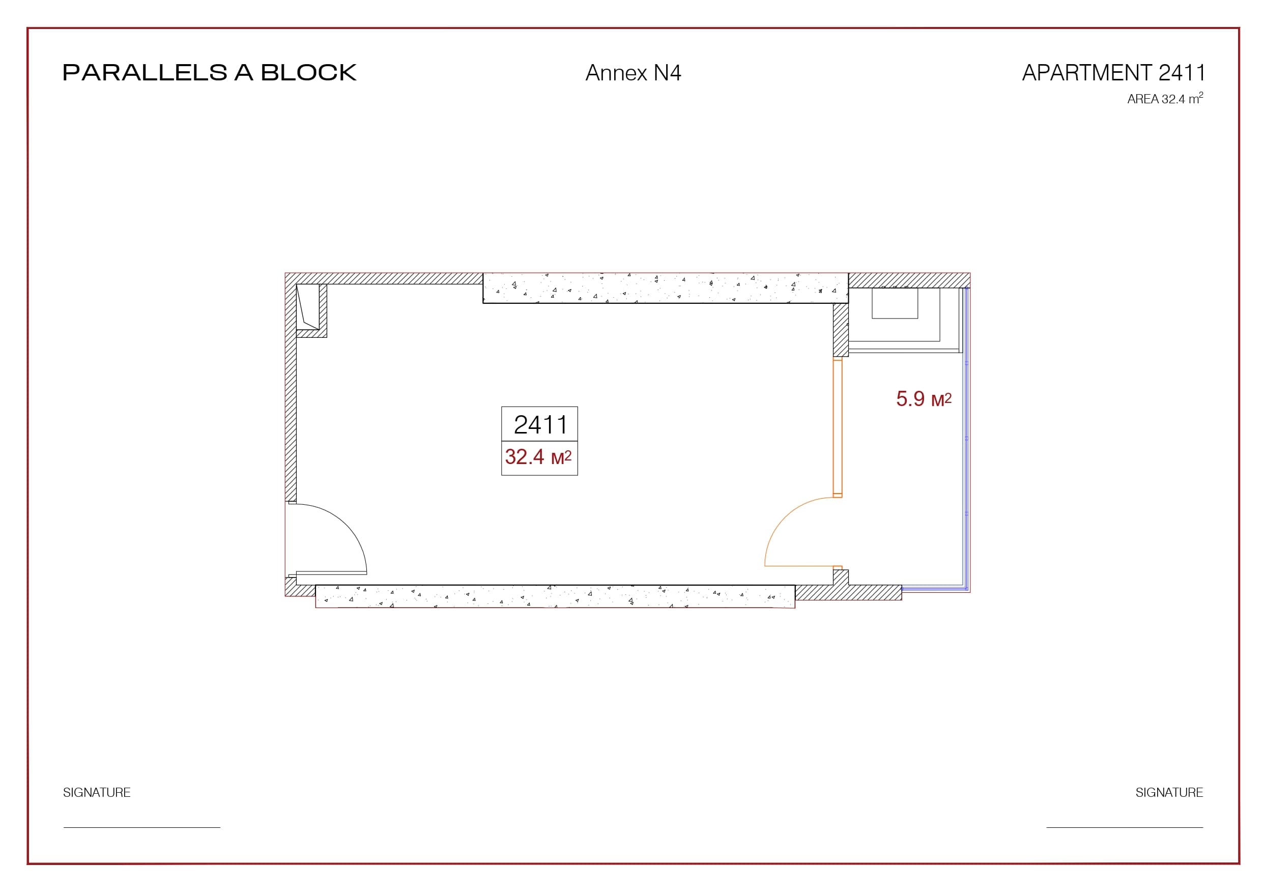 Студия, 32.4 м²