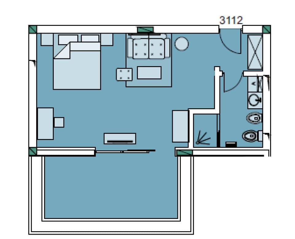 {{roomApartmentOrStudio}}, 50.1 м², 1 этаж в ЖК "Dreamland Oasis"