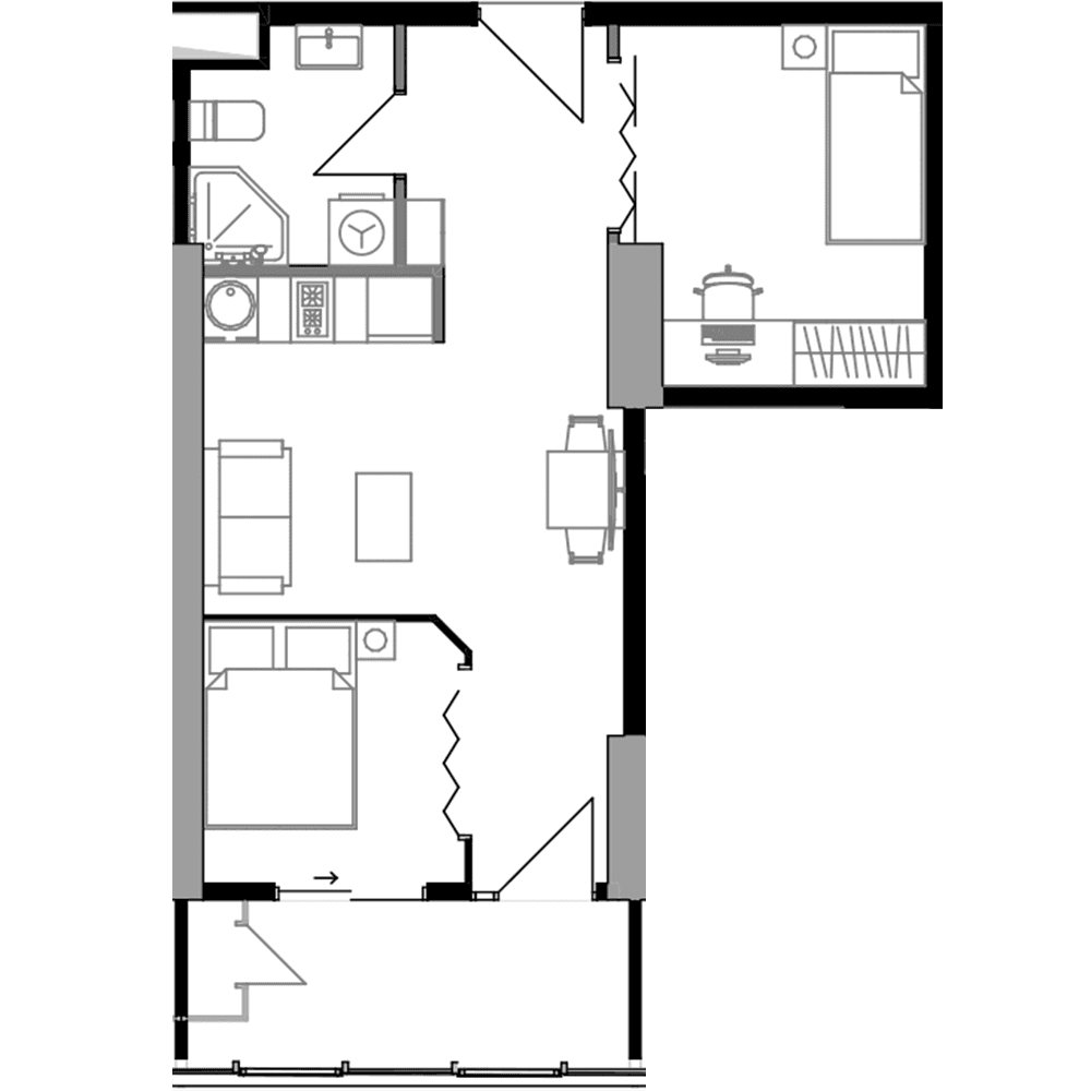 2-room, 45.3 m²
