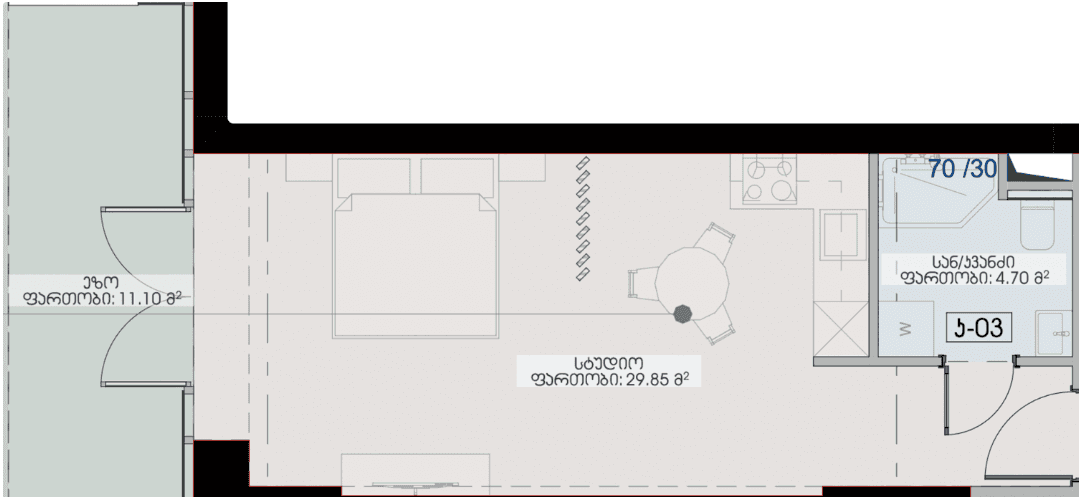 Студия, 45.6 м², этаж 4