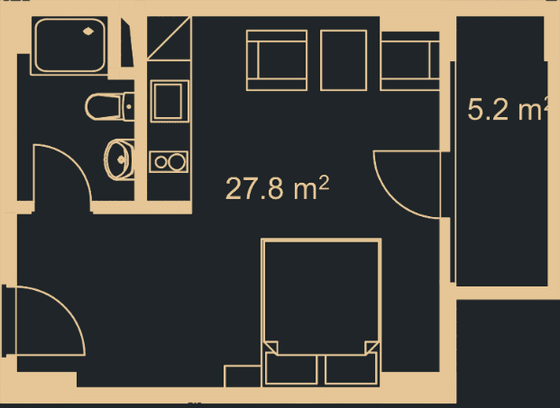{{roomApartmentOrStudio}}, 32.1 m², 10 floor, Green Side Gonio in Batumi