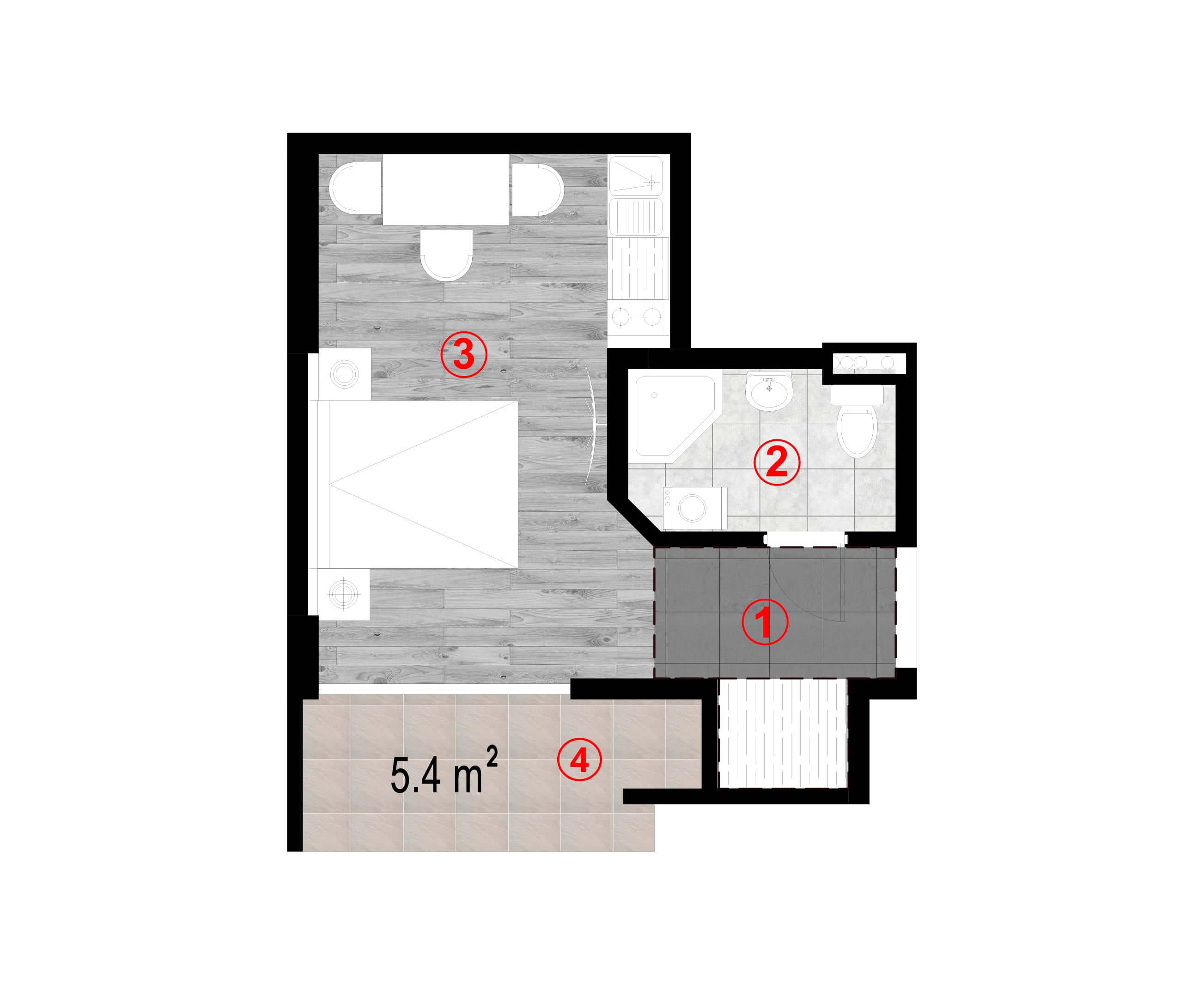 {{roomApartmentOrStudio}}, 29.3 m², 3 floor, Green Cape in Batumi