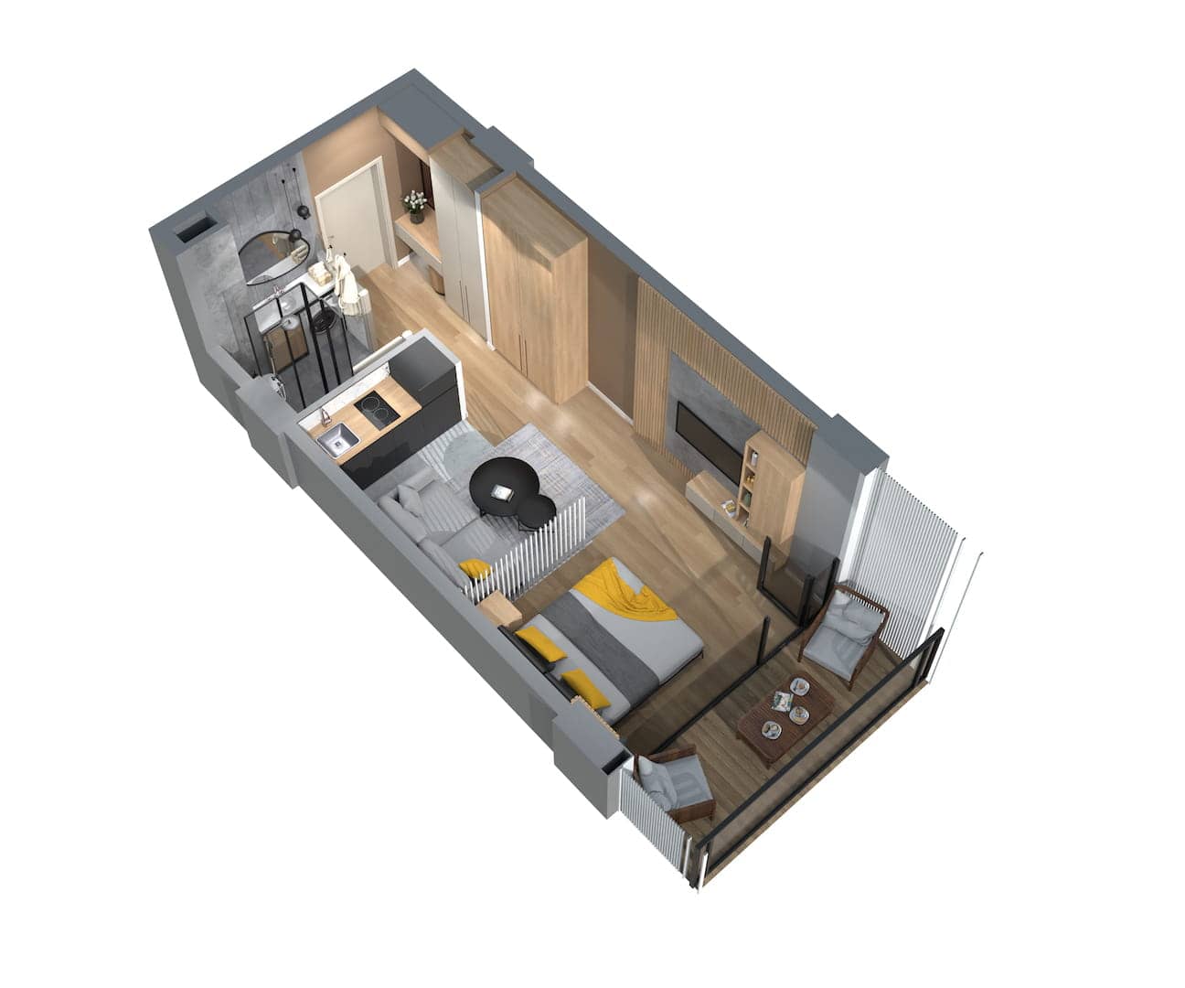 Studio, 36.6 m²