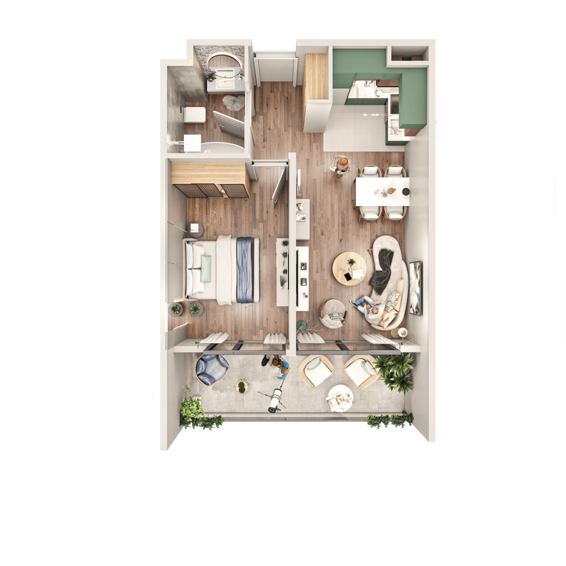 2-ოთახიანი, 54.5 მ², სართული 26