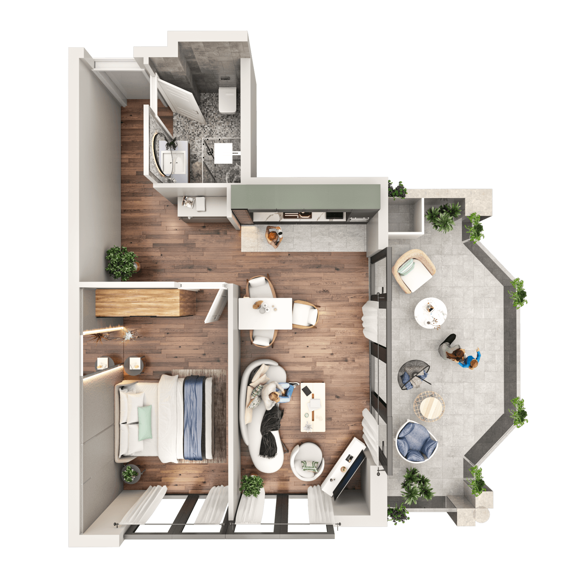 2-ოთახიანი, 69.7 მ², სართული 15