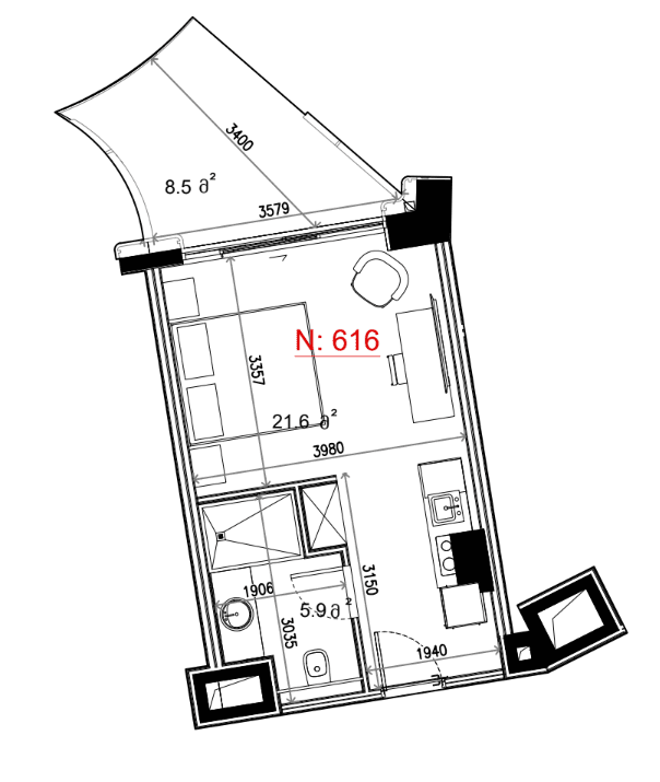 {{roomApartmentOrStudio}}, 36 м², 6 этаж в ЖК "Next Collection"