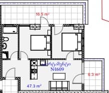 {{roomApartmentOrStudio}}, 70.1 м², 16 этаж в ЖК "Aquapark Residence"