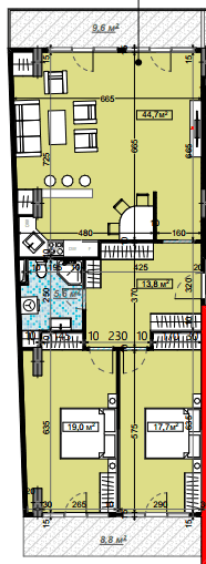 3-комн, 122 м², этаж 7