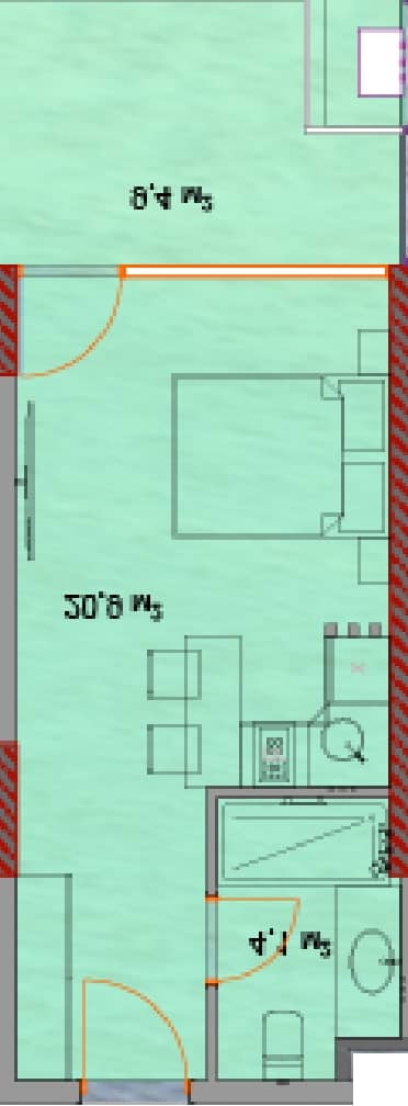 {{roomApartmentOrStudio}}, 35.2 მ², 22 სართული, Horizon Grand Residence ბათუმში
