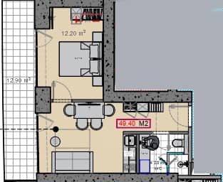 {{roomApartmentOrStudio}}, 49.4 მ², 2 სართული, Alliance Centropolis ბათუმში