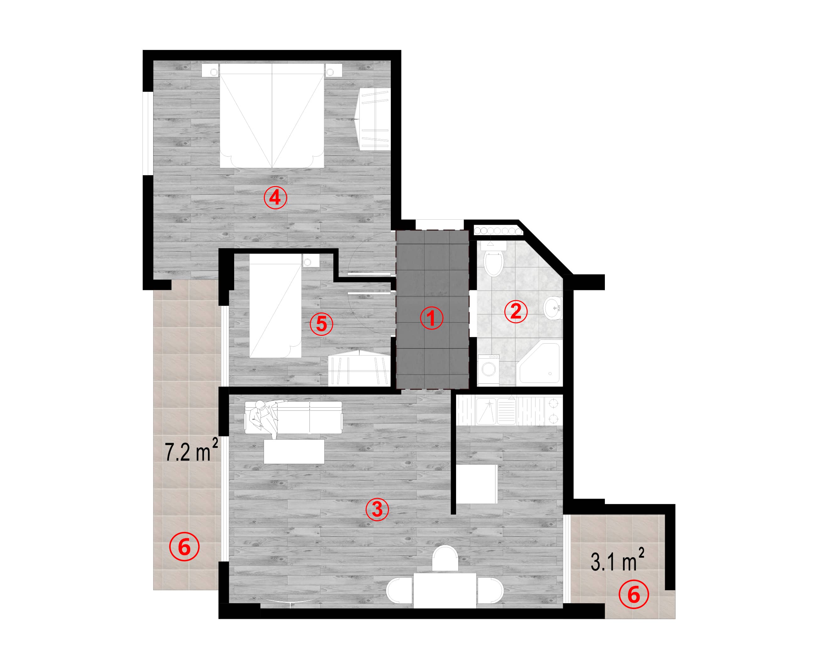 {{roomApartmentOrStudio}}, 72.1 m², 3 floor, Green Cape in Batumi
