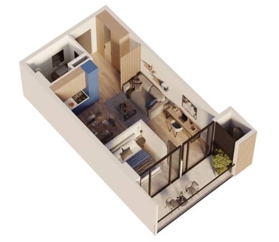 {{roomApartmentOrStudio}}, 48.7 მ², 11 სართული, Sea Hills ბათუმში