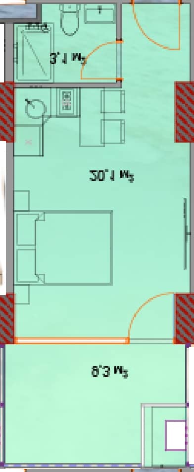 {{roomApartmentOrStudio}}, 33.2 მ², 20 სართული, Horizon Grand Residence ბათუმში