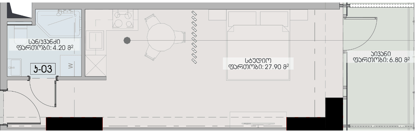 Студия, 38.9 м², этаж 20