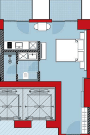 一居室, 43.3 m²