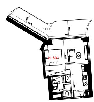 {{roomApartmentOrStudio}}, 48.1 м², 8 этаж в ЖК "Next Collection"