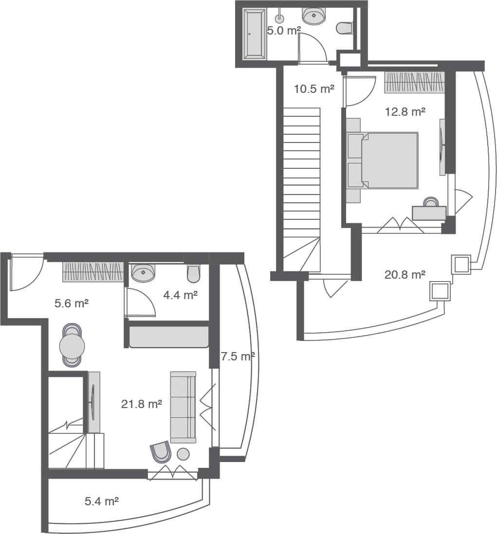{{roomApartmentOrStudio}}, 93.8 m², 4 floor, Wyndham Grand Family Club in Batumi