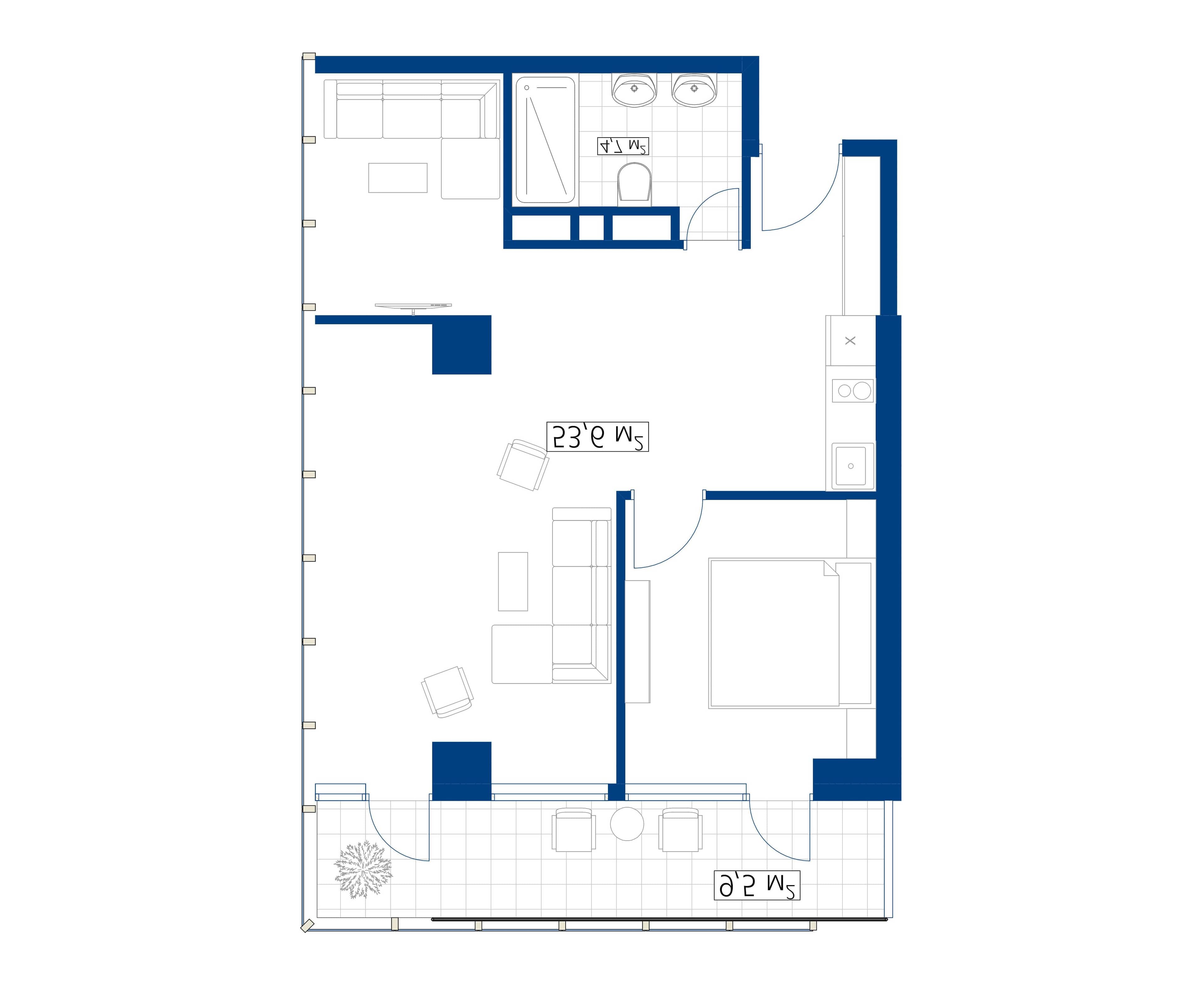 {{roomApartmentOrStudio}}, 63.3 მ², 34 სართული, Calligraphy Towers ბათუმში
