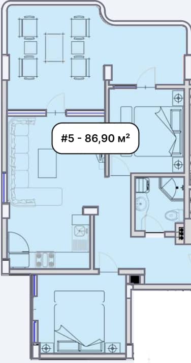 {{roomApartmentOrStudio}}, 86.9 м², 1 этаж в ЖК "Elite Family Residence"