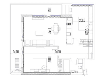 {{roomApartmentOrStudio}}, 83.5 მ², 28 სართული, Intourist Residence ბათუმში