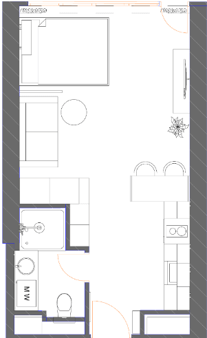 Студия, 34.9 м², этаж 37