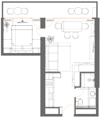 1-room, 48.5 m², Floor 37
