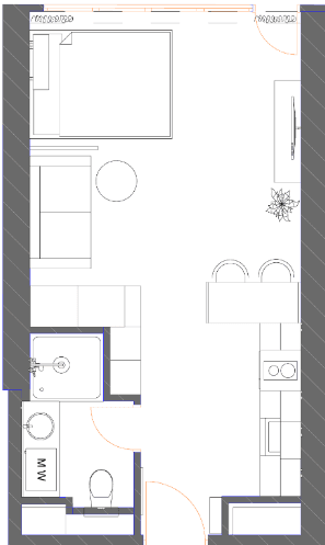 {{roomApartmentOrStudio}}, 34.88 მ², 21 სართული, 7th Heaven Residence ბათუმში