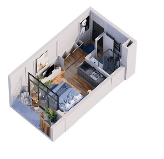 {{roomApartmentOrStudio}}, 21.8 მ², 10 სართული, OG Residence ბათუმში