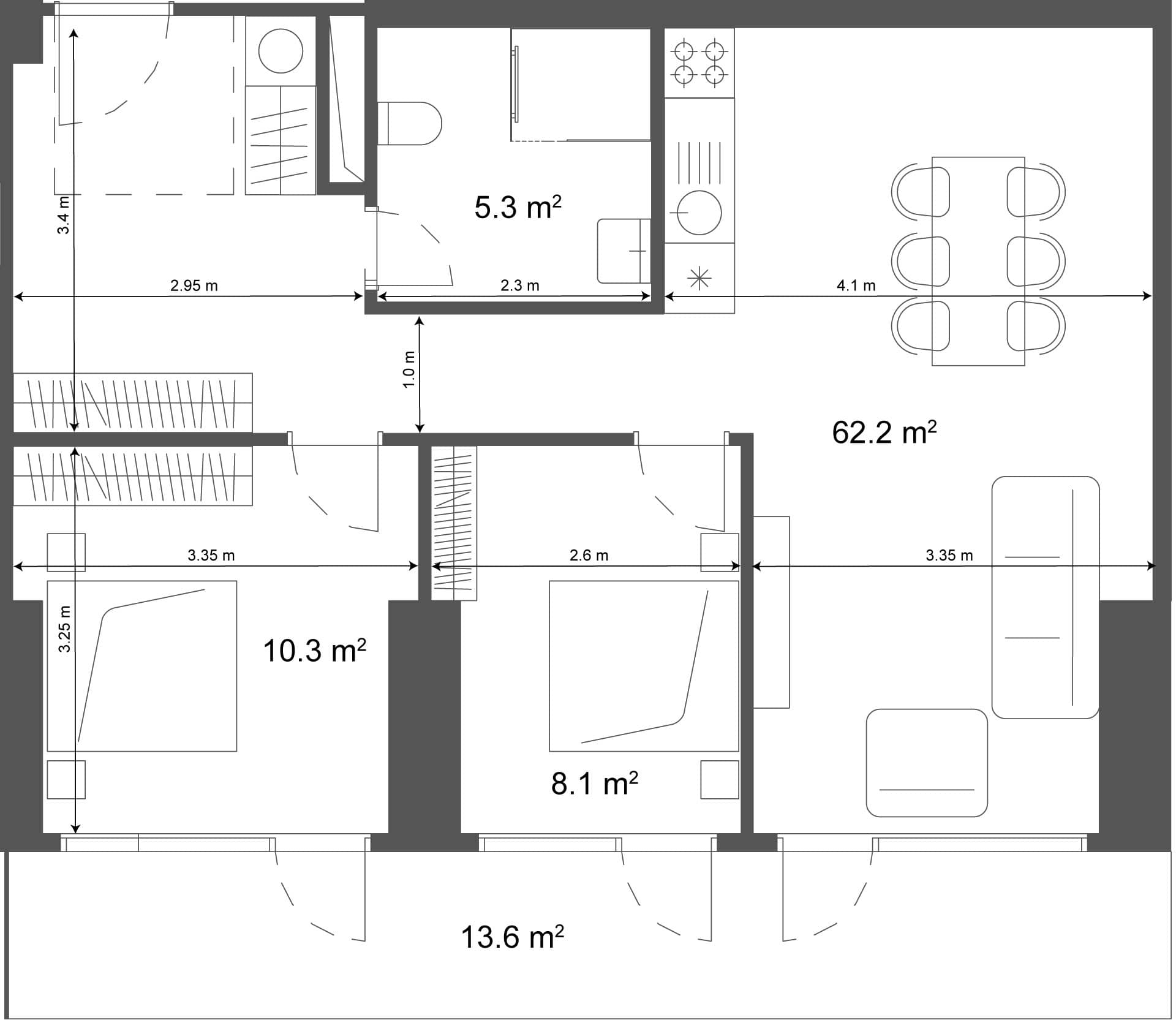 2-комн, 75.8 м², этаж 18