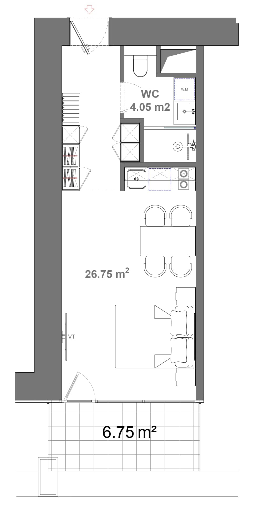 {{roomApartmentOrStudio}}, 37.55 მ², 2 სართული, Ambassadori Island ბათუმში