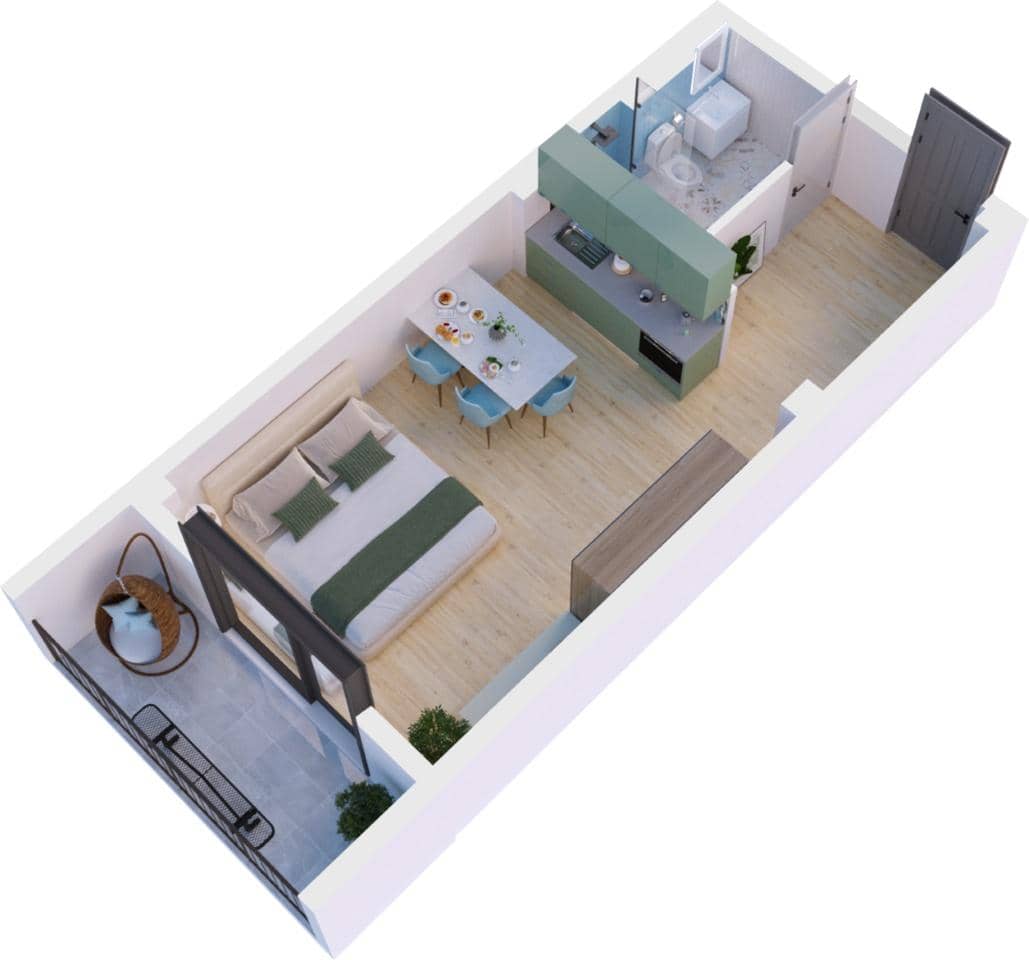 Студия, 37.1 м²