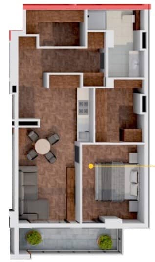 {{roomApartmentOrStudio}}, 76 m², 6 floor, Midtown in Batumi
