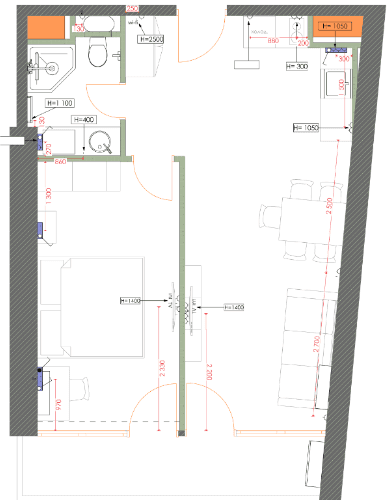 {{roomApartmentOrStudio}}, 50.88 მ², 34 სართული, 7th Heaven Residence ბათუმში
