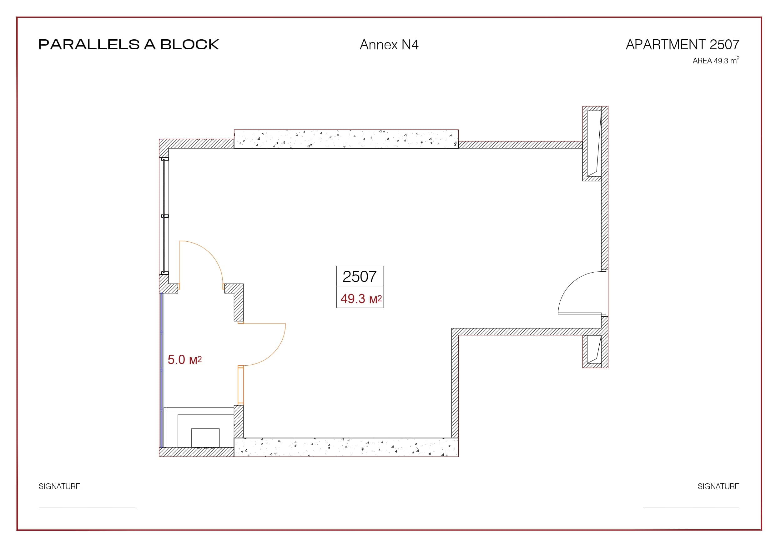 一居室, 49.3 m²