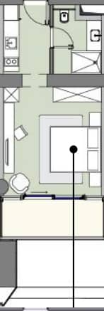 Studio, 36.5 m², Floor 24