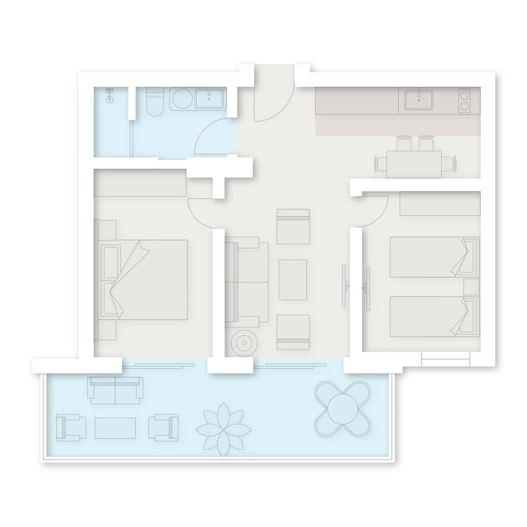 {{roomApartmentOrStudio}}, 70.2 м², 7 этаж в ЖК "Dreamland Oasis"