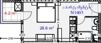 {{roomApartmentOrStudio}}, 32.8 м², 14 этаж в ЖК "Aquapark Residence"