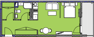 {{roomApartmentOrStudio}}, 43.54 м², 14 этаж в ЖК "Palm Residence"
