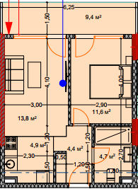 1-комн, 50.8 м², этаж 3