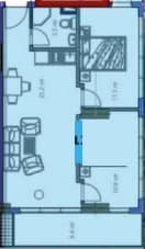 {{roomApartmentOrStudio}}, 67.3 მ², 9 სართული, Novotel Living ბათუმში