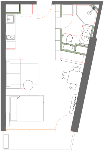 Studio, 40.3 m², of 26