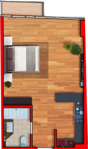 {{roomApartmentOrStudio}}, 42.19 m², 8 floor, Batumi View in Batumi