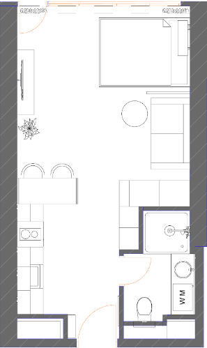 {{roomApartmentOrStudio}}, 34.87 მ², 40 სართული, 7th Heaven Residence ბათუმში