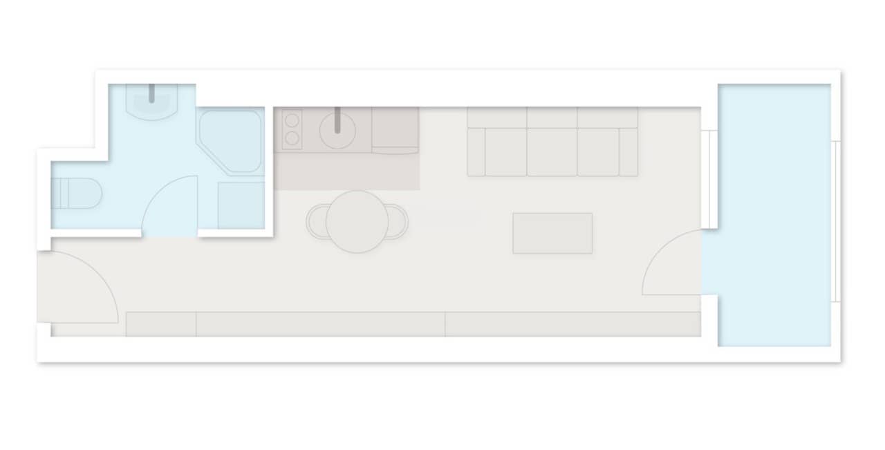 单间, 31.4 m²